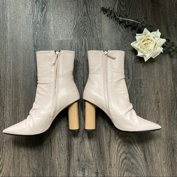 IRO Nazca Wooden Heel Leather Pointed Toe Boots 6 - Picture 3 of 12